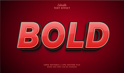Text Effect Bold Red 3d logo show text effect