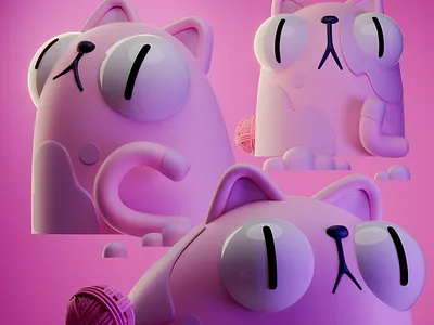 Cats 3d design graphic design illustration