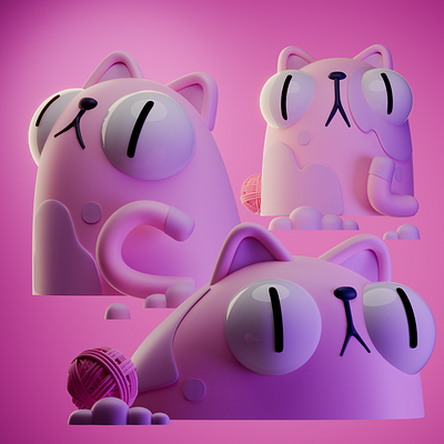 Cats 3d design graphic design illustration