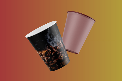Paper cup mockup design for coffe 3d coffe cup design illustator mockup design