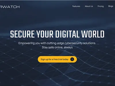 Cyber Security app cybersecurity internet security landing page landingpage minimalist online safety security tech company technology ui ux web design website website design