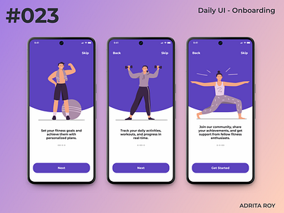 Daily UI 023 - Onboarding dailychallenge dailyui dailyui 23 design figma fitness app mobile onboarding ui ux
