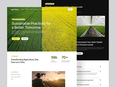 AgriVista. - Agriculture Website agency agriculture agriculture website agro design farmer farming startup food food production graphic design home page landing page ui ux web webdesign website
