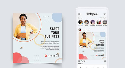Social media creative graphic design Instagram Post vector