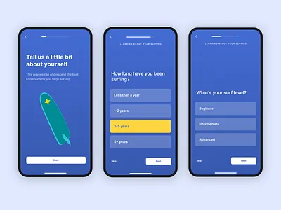 Surf App Onboarding Flow branding mobile app surf ui ui enhance