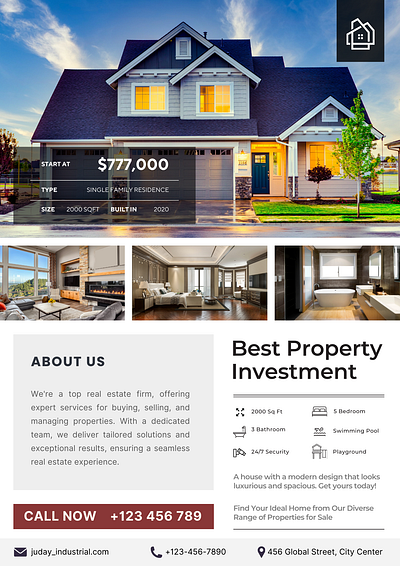 08 Flyer Home For Sale branding canva design flyer home for sale template