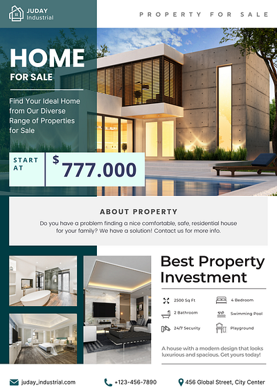 09 Flyer Home For Sale branding canva design flyer home for sale template