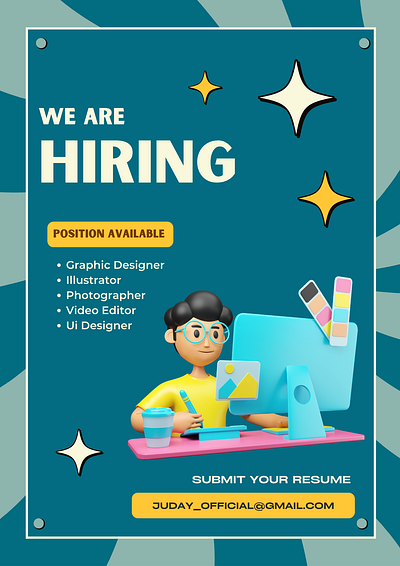 04 Poster Hiring branding canva design hiring poster template