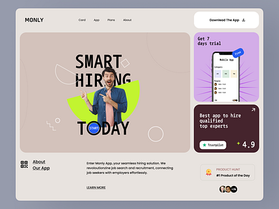 Job Hiring Website UI UX Design app app design branding illustration landing page landing page design logo product design typography ui ui designer ux web design website website design