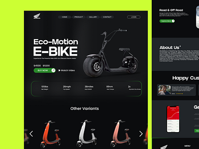 E-bike selling website e bike graphic design ui website