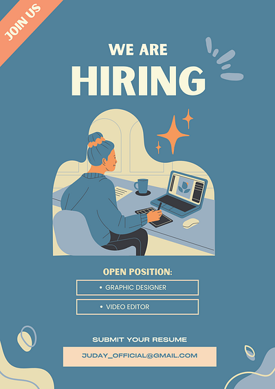 09 Poster Hiring branding canva design hiring poster template
