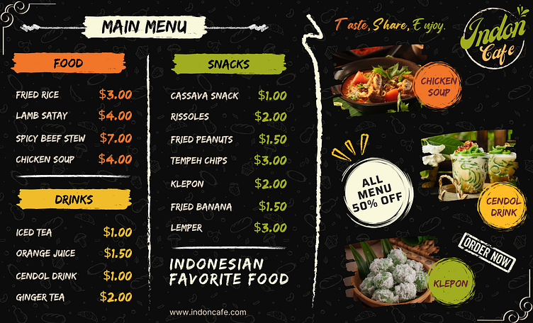 04 Food Menu Landscape by Juday_DesignPro on Dribbble