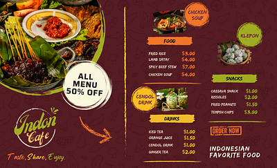 05 Food Menu Landscape branding canva design food menu menu template