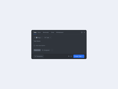 Task Management Interface Design / Dark mode cleandesign darkmodeui darktheme designinspiration designpatterns interfaceelements minimalistinterface modernui productivitytools taskcreation taskinputfield taskmanagementapp taskmanagerui uicomponents uielements uitemplate uiux userfriendly uxdesign webappui