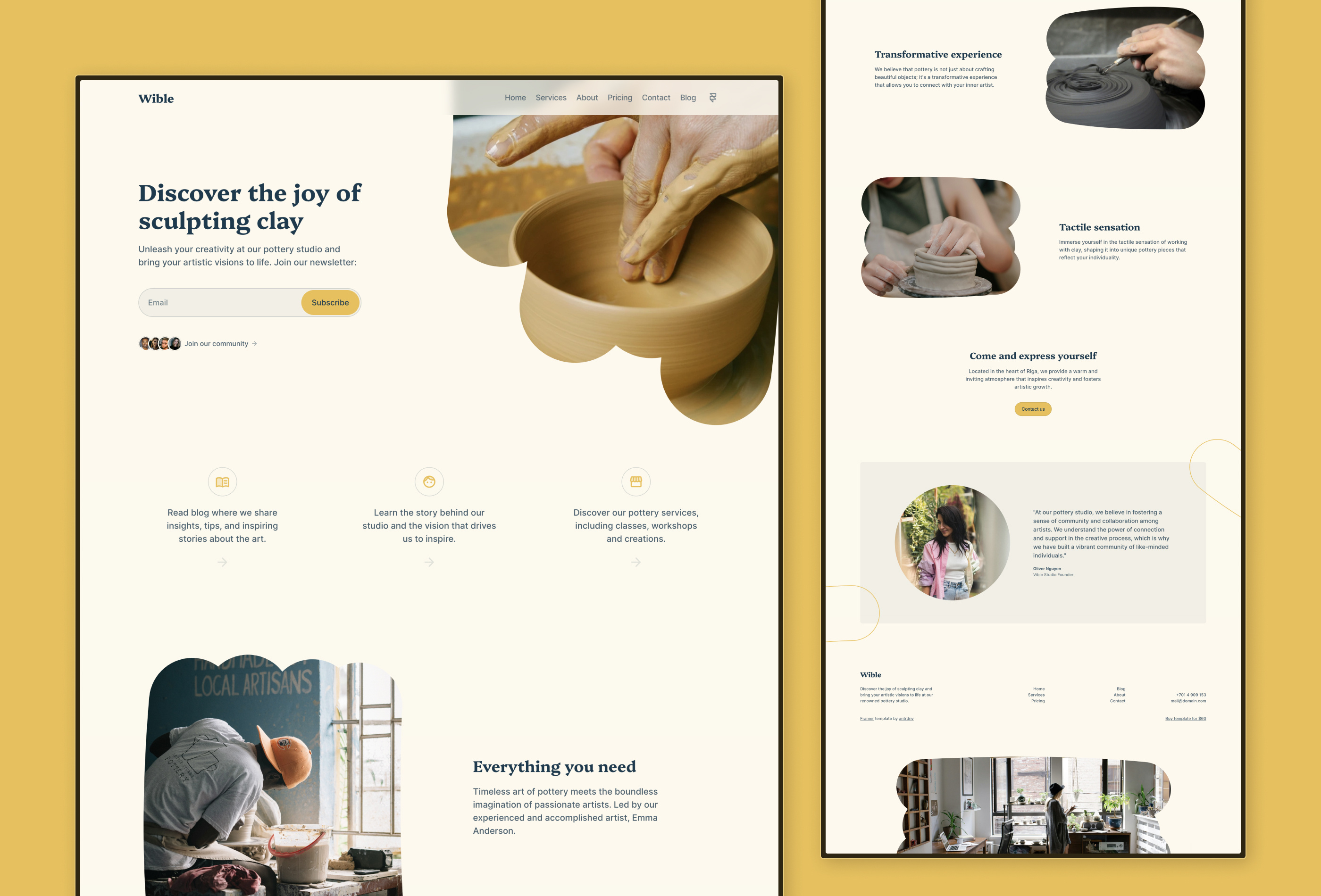 Wible - Framer website business clean dark framer home homepage light studio template ui website workshop