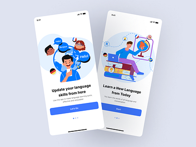 Language Learning App UI UX Design animation app app design app desiner branding design english learning app kids language app logo product design skills typography ui ui design ux ux design world