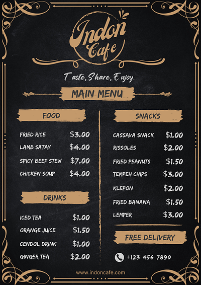 04 Food Menu Portrait branding canva design food menu menu template