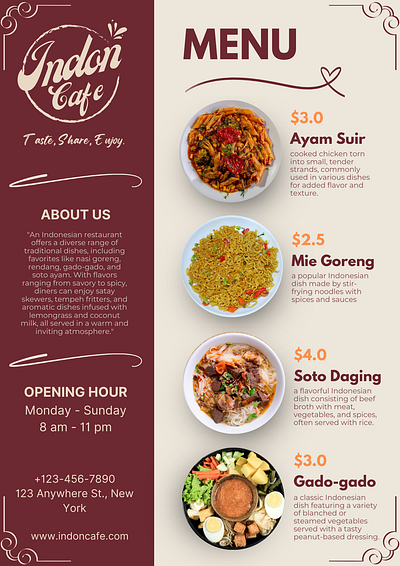 07 Food Menu Portrait branding canva design food menu menu template