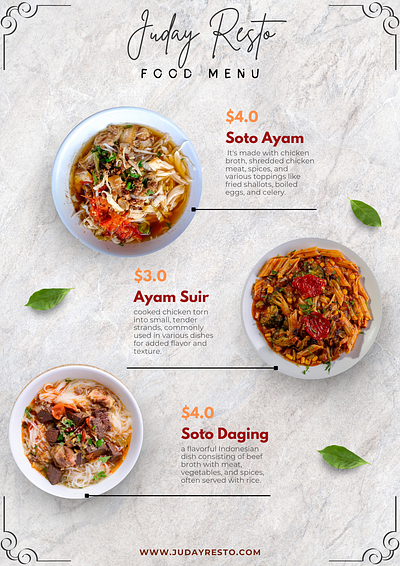 09 Food Menu Portrait branding canva design food menu menu template