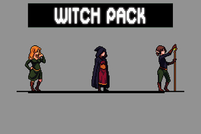 Witch Pixel Character Sprite Sheets Pack 2d art asset assets character fantasy game game assets gamedev illustration indie indie game pixel pixelart pixelated rpg sprite sprites spritesheet spritesheets
