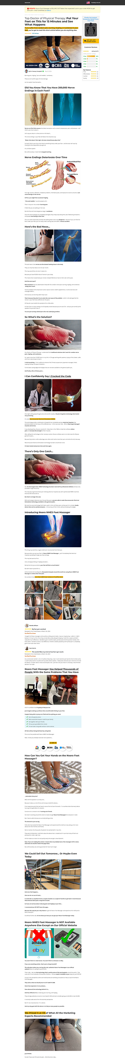 Nooro NMES Foot Massager Advertorial(Template) On Funnelish nooro knee massager