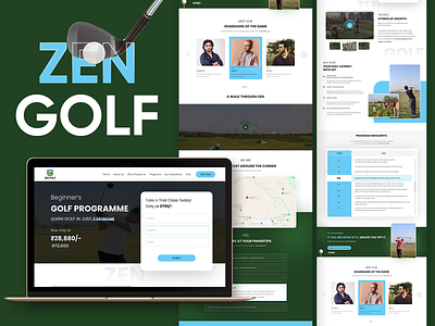 Zengolf-Landing Page awesome designs game landing page landing page ui design ux design website design