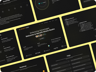 High converting landing page design animation blockchain cryptocurrency dark dark theme darkui faq features footer landing page landing page design modern ui nfts reading landing page redesign roadmap trading landing page trend2024 trendy ui