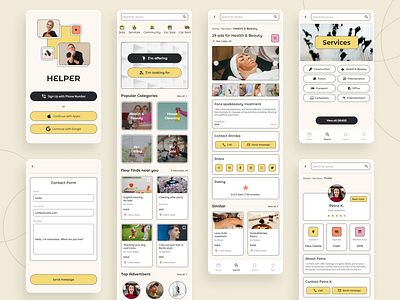 Helper App app design graphic design ui ux