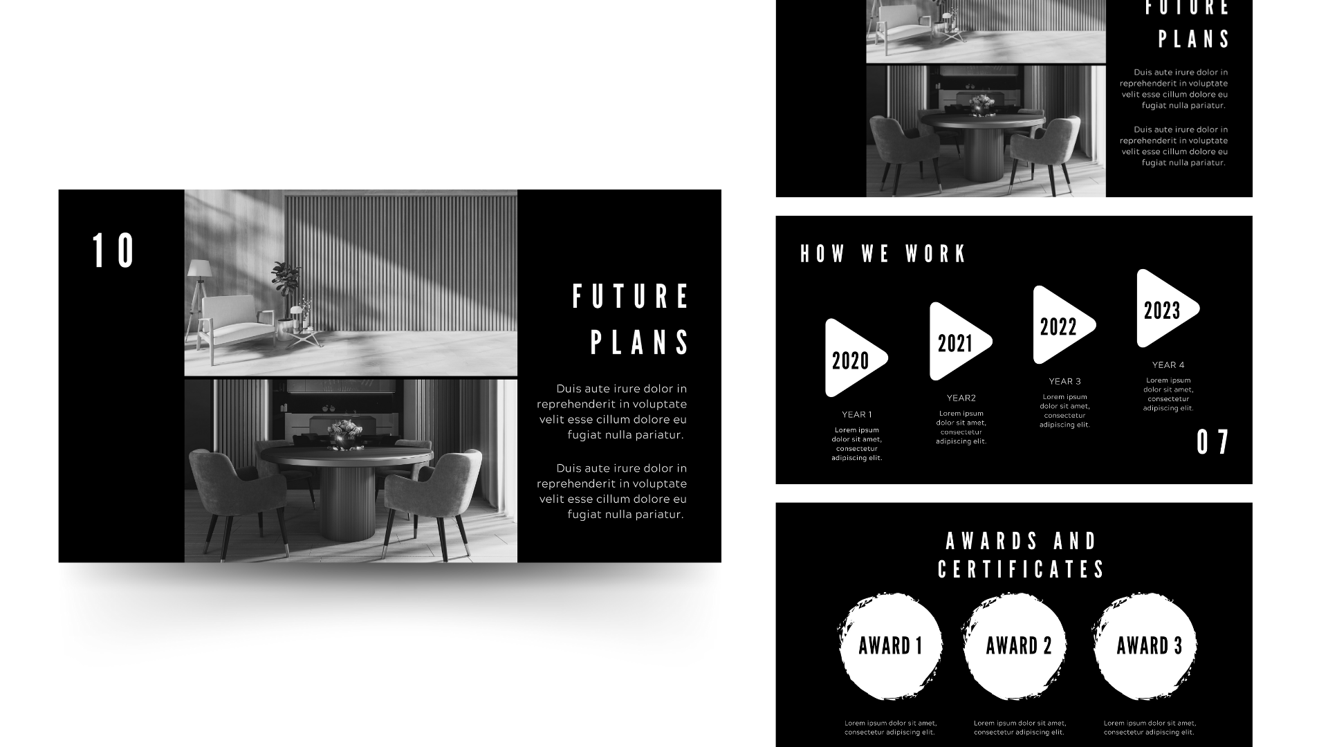 Canva Business Pitch Deck Black & White Grayscale Theme black and white theme canva canva presensation canva slides deck pitch deck presentation presentation slides slides