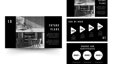 Canva Business Pitch Deck Black & White Grayscale Theme black and white theme canva canva presensation canva slides deck pitch deck presentation presentation slides slides