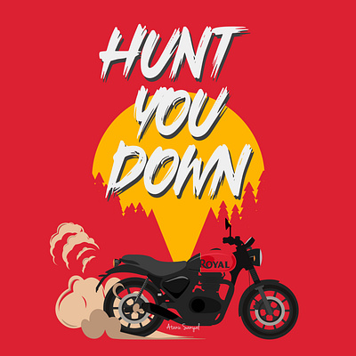 Royal Enfield Hunter, Hunt you down atanu bike black caligraphy down enfield hunt hunter moutain nature rebel red royal sanyal smoke sun you