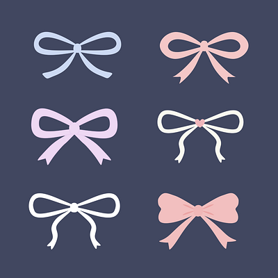 Bows bow bows coquette illustration