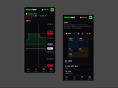 DegensBet - Mobile Version animation blockchain buy chart crypto degens futures gambling game gaming graph mobile price stake stats stock stocks trade trading web3