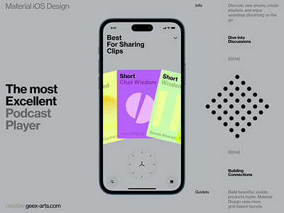 Podcast book design fashion illustration interface ios mobile news slide