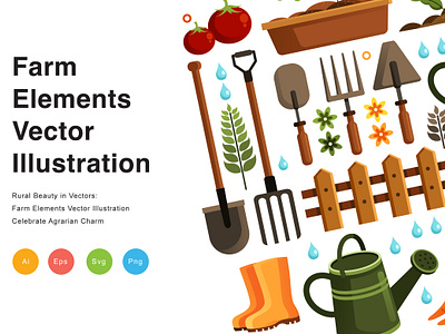 Farm Elements Vector Illustration pot