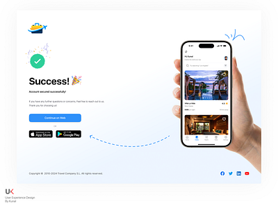 Account Success UI Design appdesign art branding design illustrator landingpage motion motion graphics product ui uiux ux vector webdesign website websitedesign