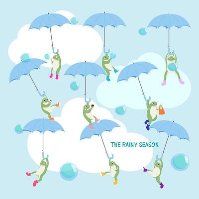 The Rainy season 3d animation art design graphic design illustration logo rain vector web イラスト