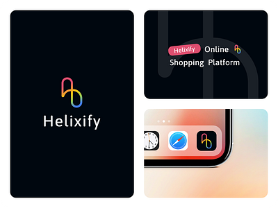 Helixify - Branding Design brand branding logo logo design shopping paltform ui ui design web design