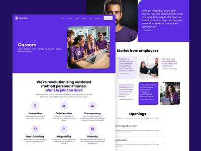 Fintech Startup Career Page career career page fintech form landing page product design product landing startup ui design ui kit uiux visual design website