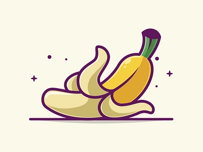 Peeled Banana Cartoon autumn banana branding cartoon daily daily illustration design graphic design icon illustration logo peeled season ui