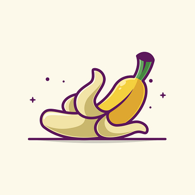 Peeled Banana Cartoon autumn banana branding cartoon daily daily illustration design graphic design icon illustration logo peeled season ui