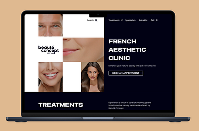 Beauty Clinic Landing Page b2c beauty branding clinic concept figma hero landing page services ui ux website