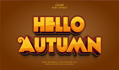 Text Effect Hello Autumn 3d holiday text effect