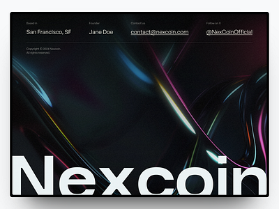 Nexcoin - Footer Design branding crypto design footer graphic design landing page ui web design web3 website