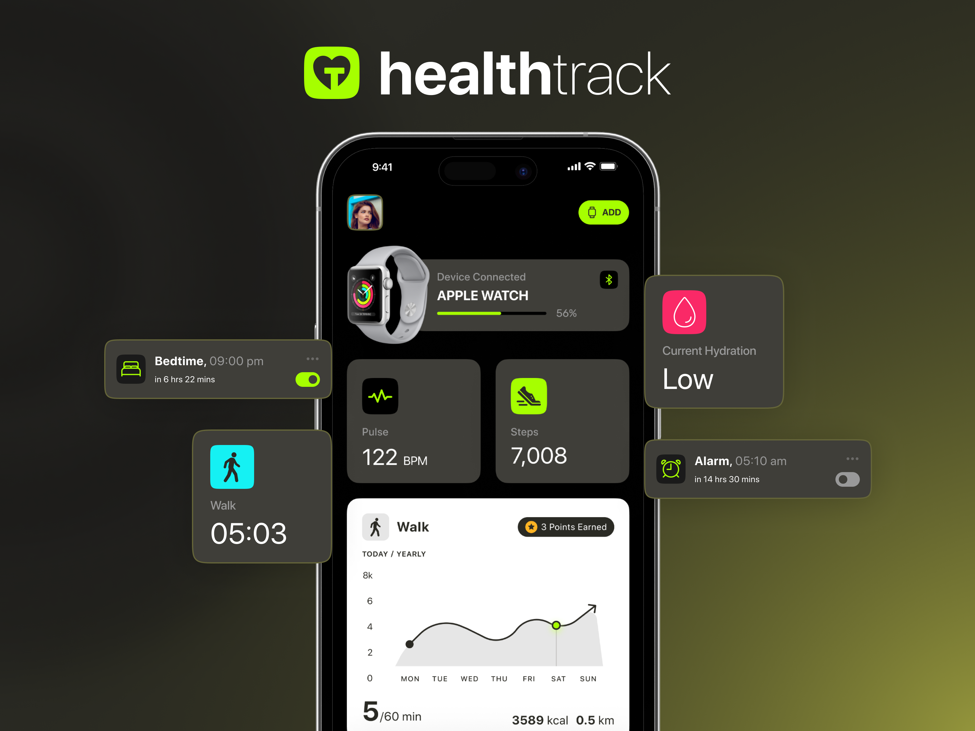 HealthTrack Fitness App UI app best app best app design branding daily ui fitness fitness app health health app logo mobile mobile app product design tracking tracking app user experience user interface visual identity