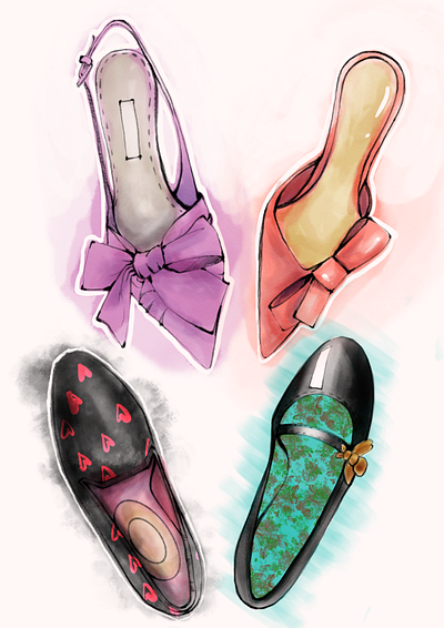 Shoes sketches branding fashion graphic design illustration shoes sketch watercolor