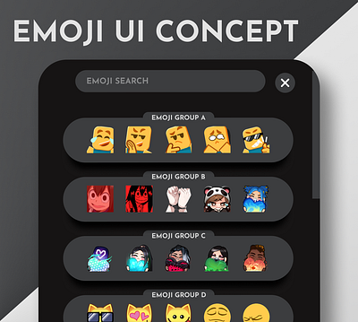 Creative Emoji UI Design Concept chat emoji emojis graphic design icons ui