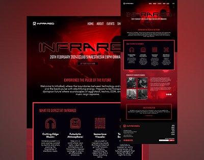 InfraRed | Music Event Landing Page Concept