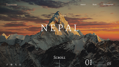 Travel Destination in Nepal Landing Page design graphic design ui web design website