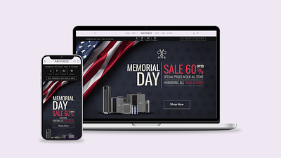 Memorial Day Sale Banner banner branding design graphic design ui vector website